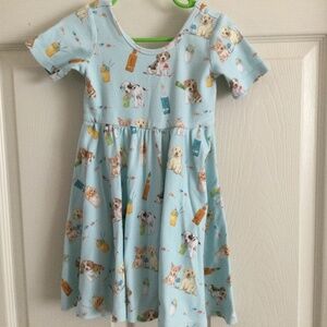 Nola Hawk New Orleans Short Sleeve Dress Snow Cones With Puppies, Size 4